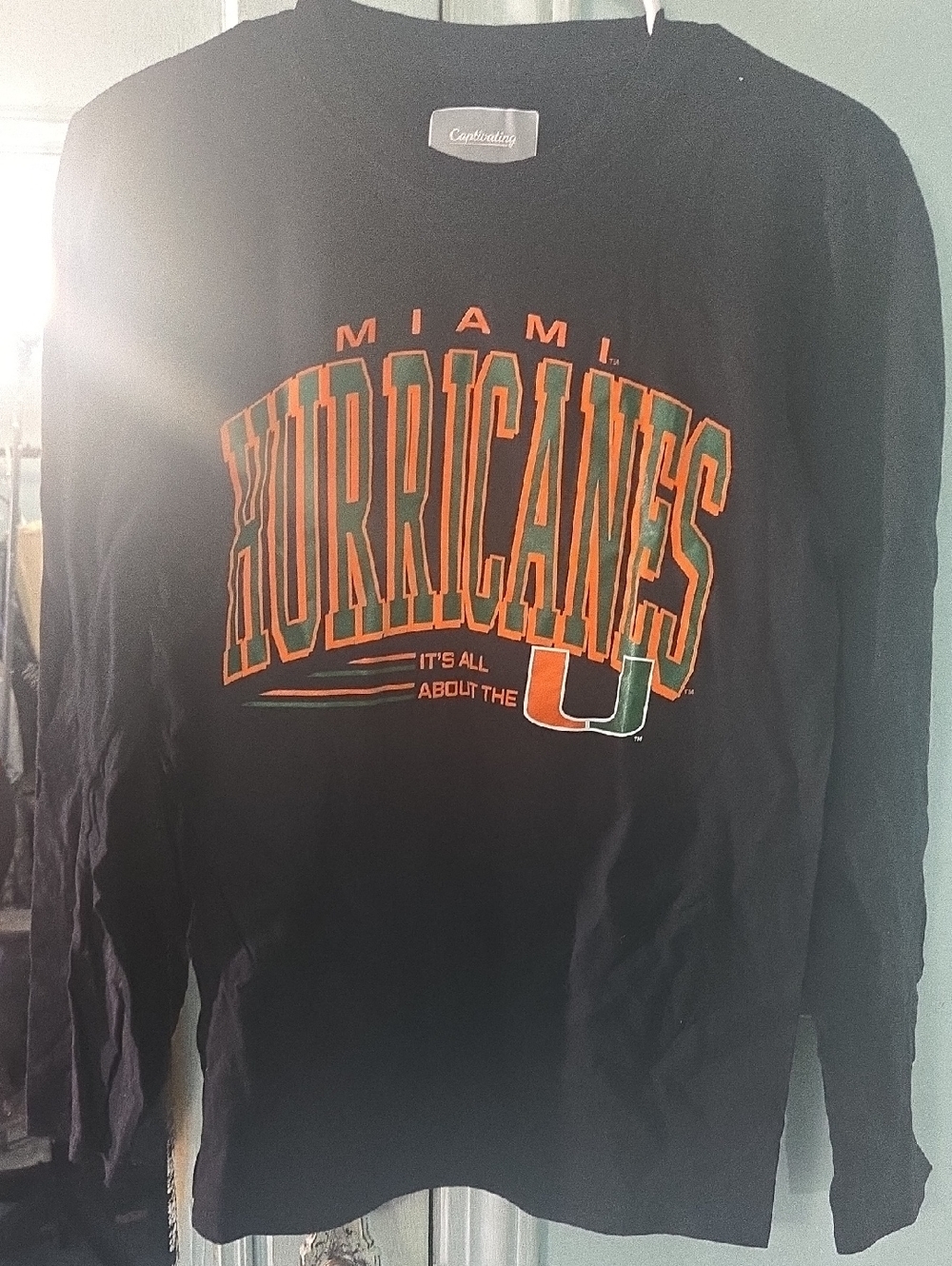 Captivating Miami Hurricanes Black Long Sleeve Tee